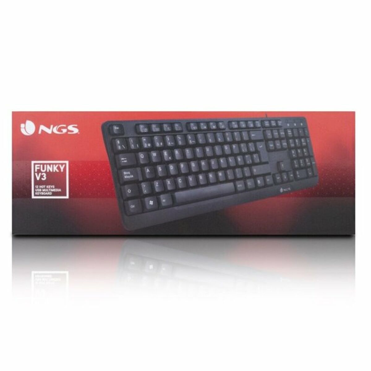 Bild von Keyboard NGS NGS-KEYBOARD-0344 Black Spanish Qwerty