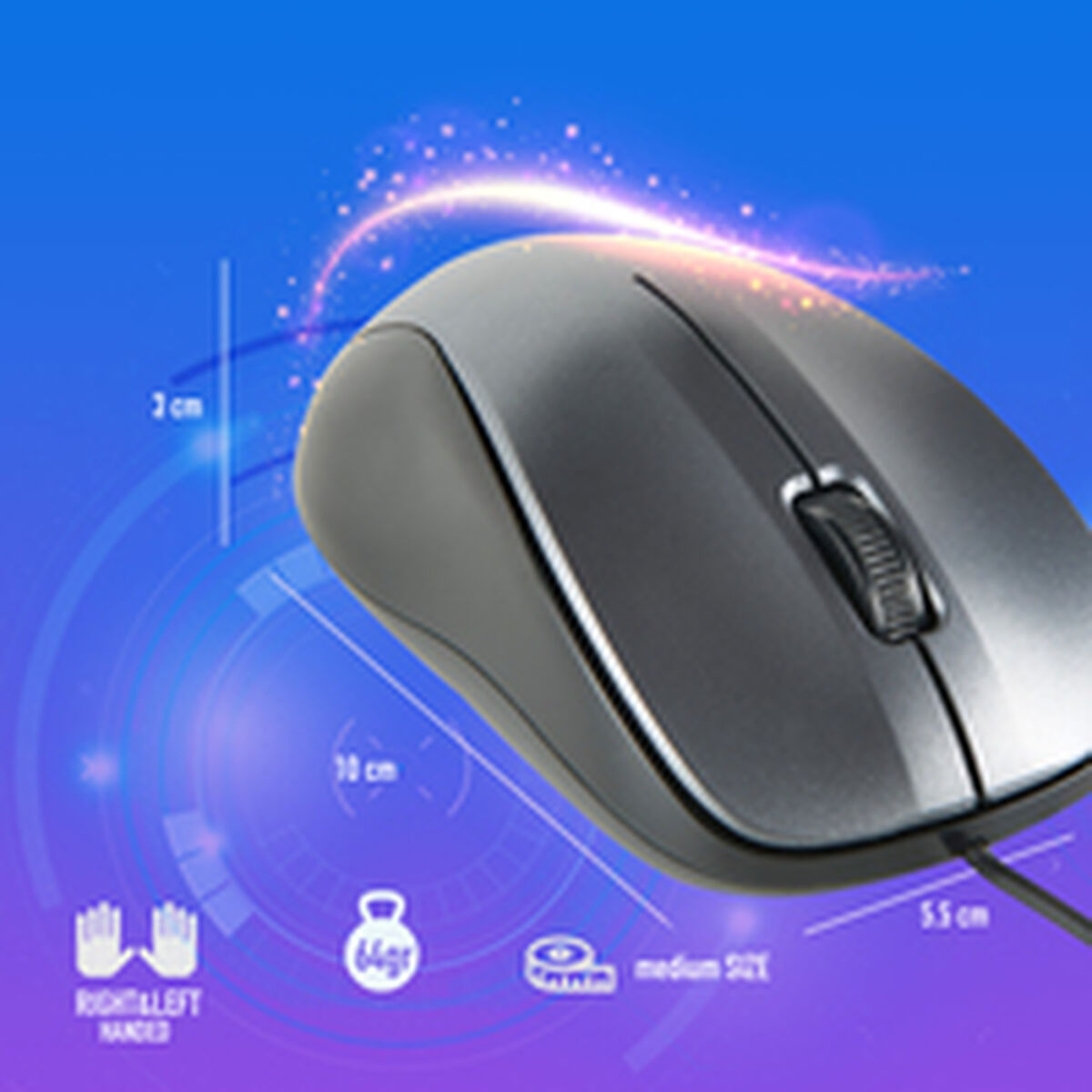 Picture of Optical mouse NGS NGS-MOUSE-1091 Grey 1200 DPI