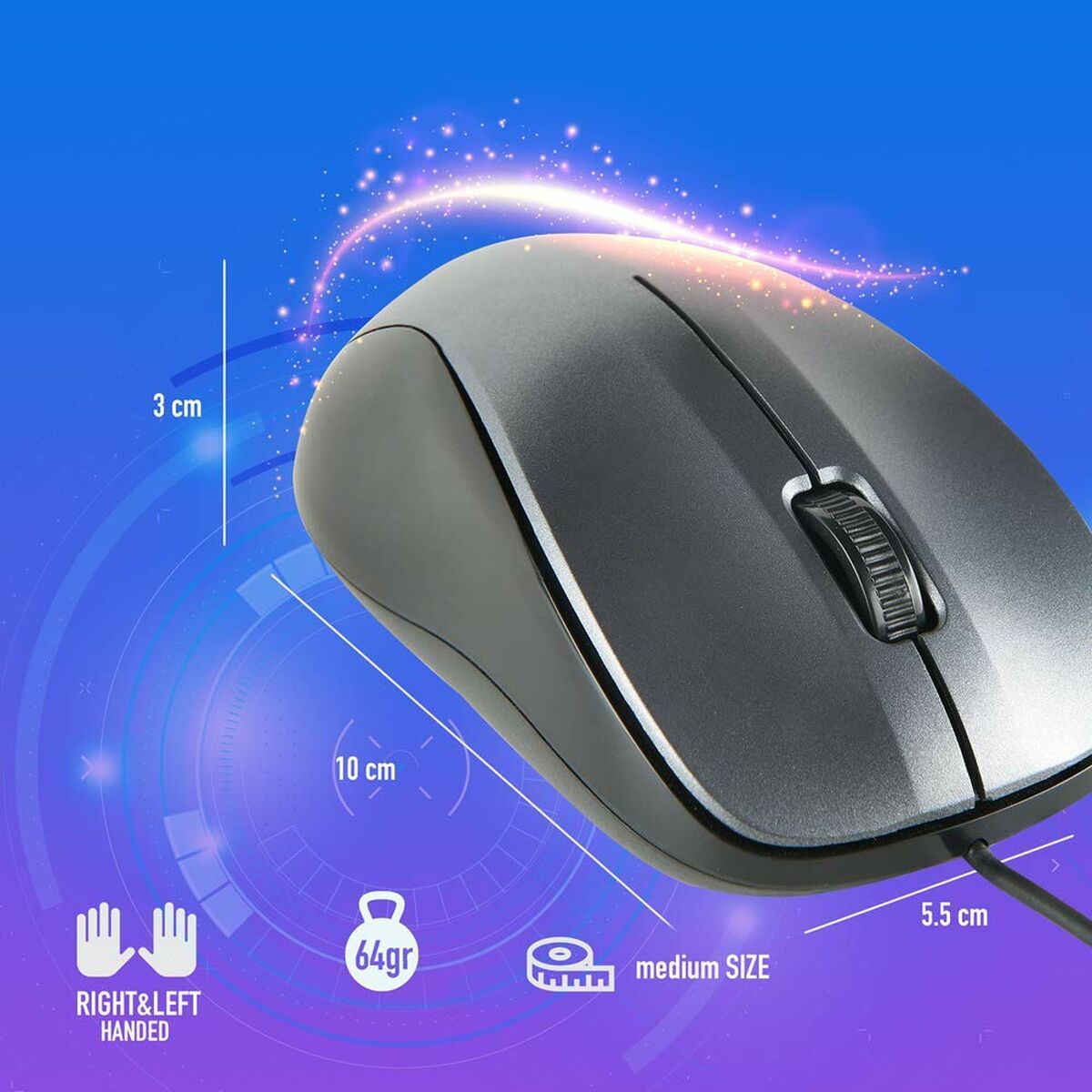 Picture of Optical mouse NGS NGS-MOUSE-1091 Grey 1200 DPI