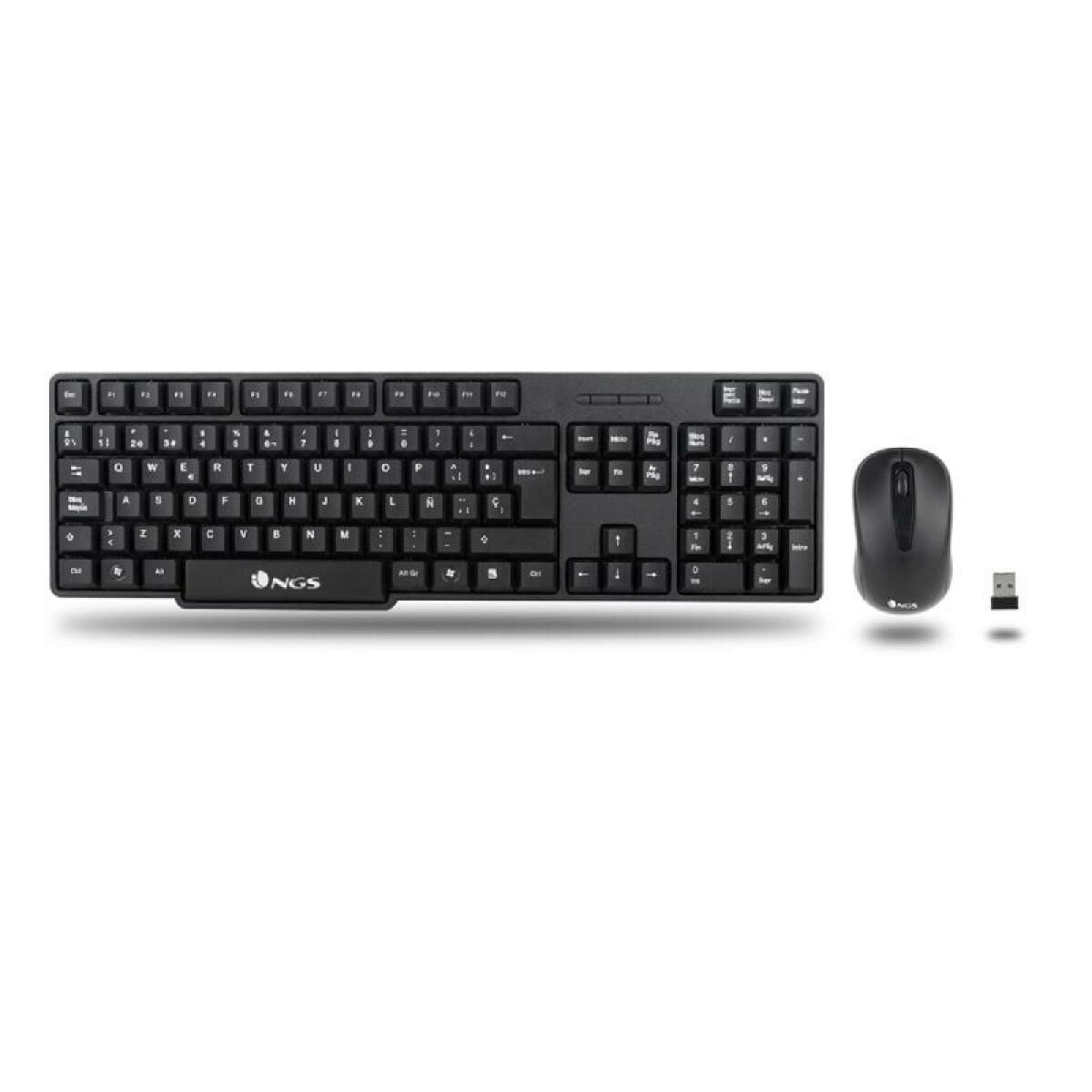 Bild von Keyboard and Mouse NGS EUPHORIA KIT Black QWERTY Qwerty US Wireless