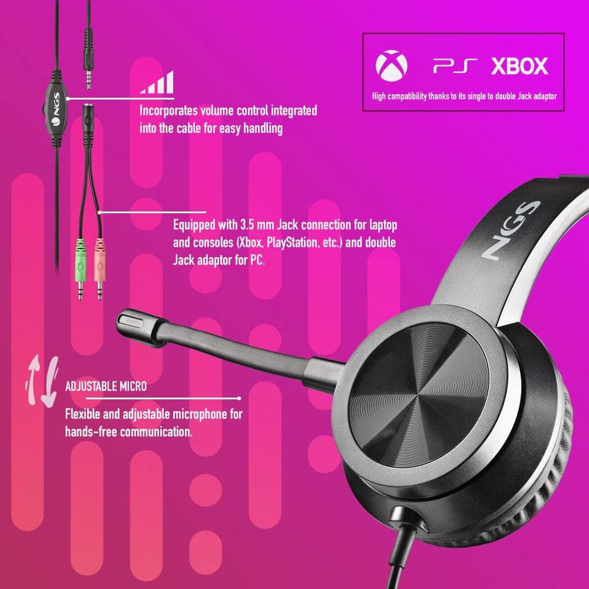 Obrazek Headphones NGS MSX10PRO Black