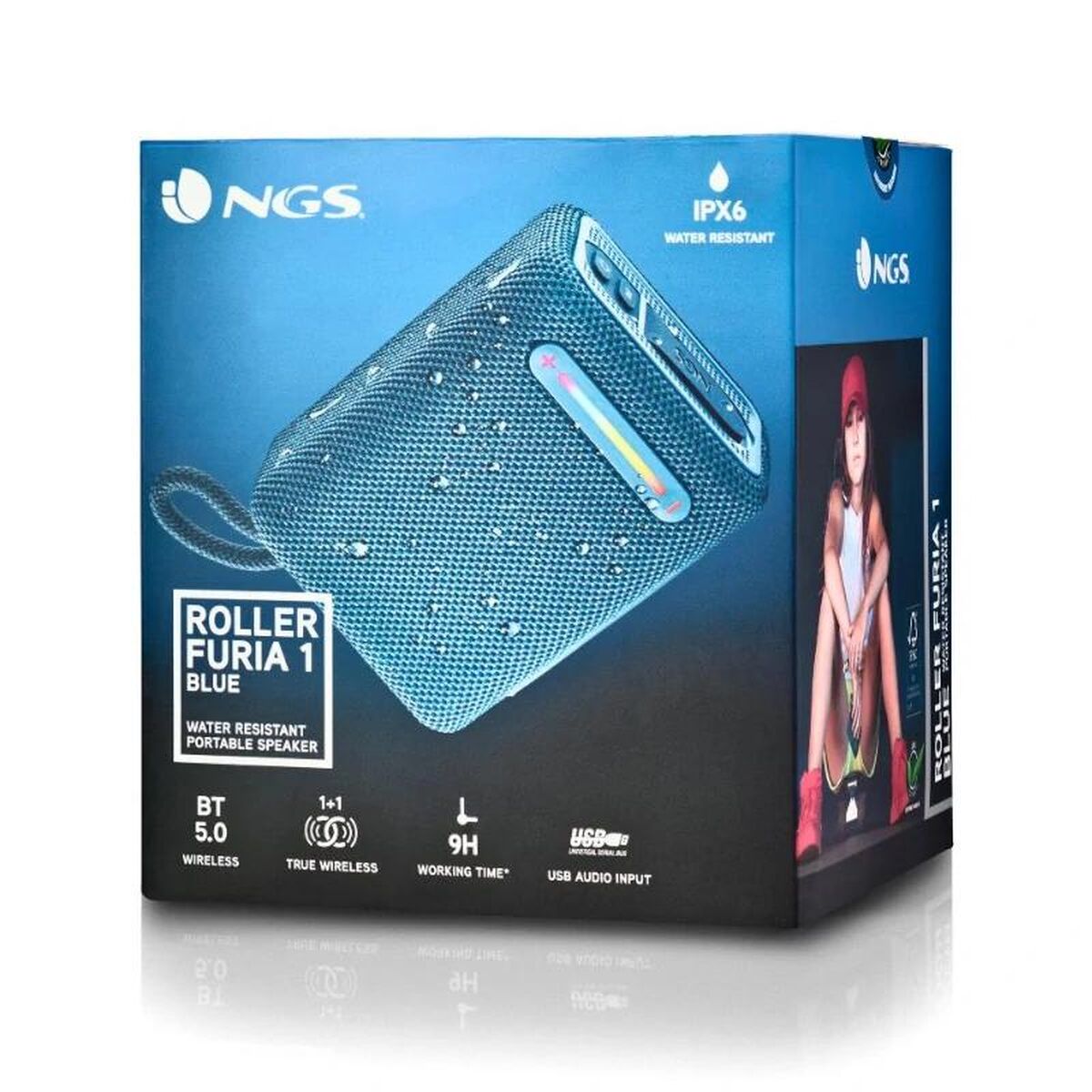 Portable Bluetooth Speakers NGS Roller Furia 1 Blue Blue 15 W 7 W