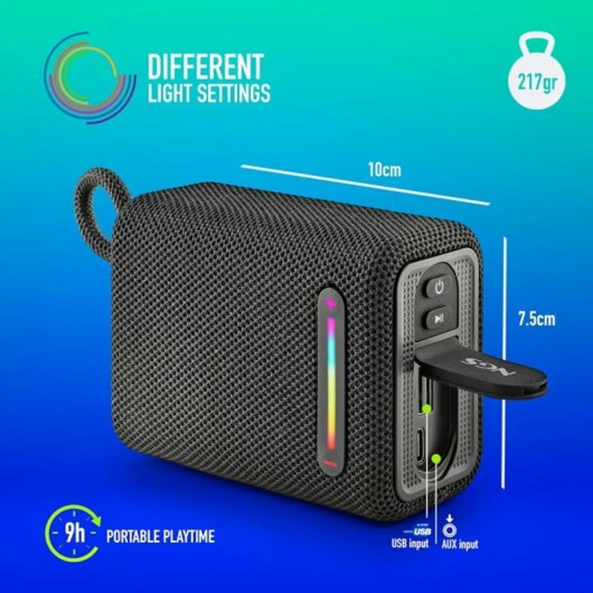 Bild von Portable Bluetooth Speakers NGS Roller Furia 1 Blue Blue 15 W 7 W