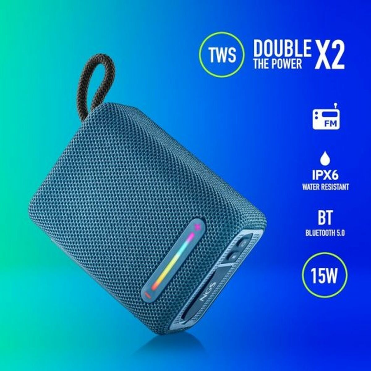 Bild von Portable Bluetooth Speakers NGS Roller Furia 1 Blue Blue 15 W 7 W
