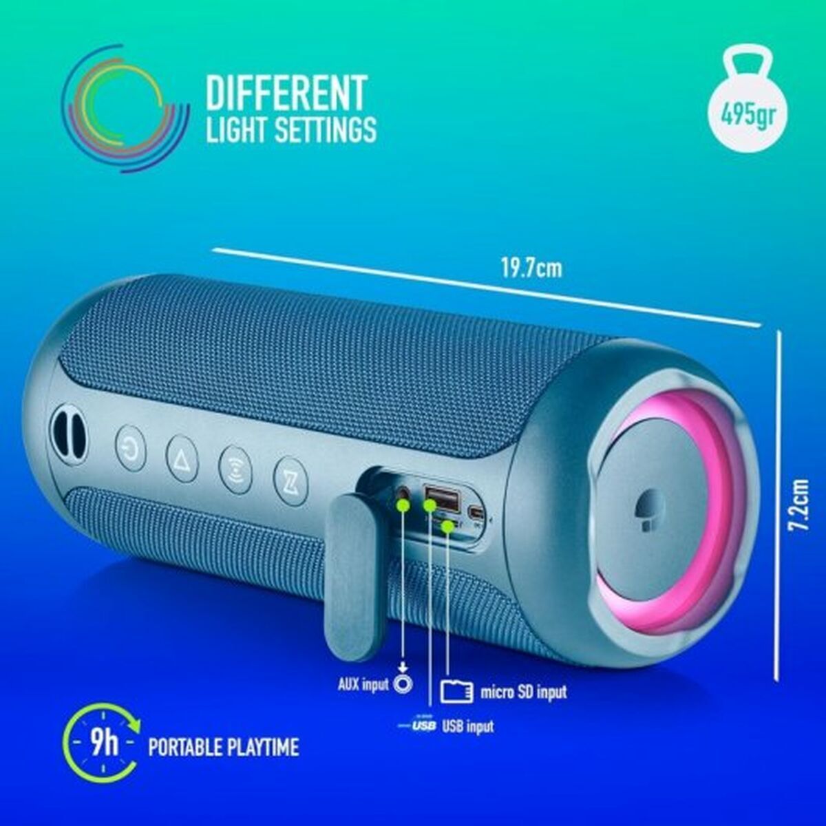Picture of Portable Bluetooth Speakers NGS Roller Furia 2 Blue Blue 15 W