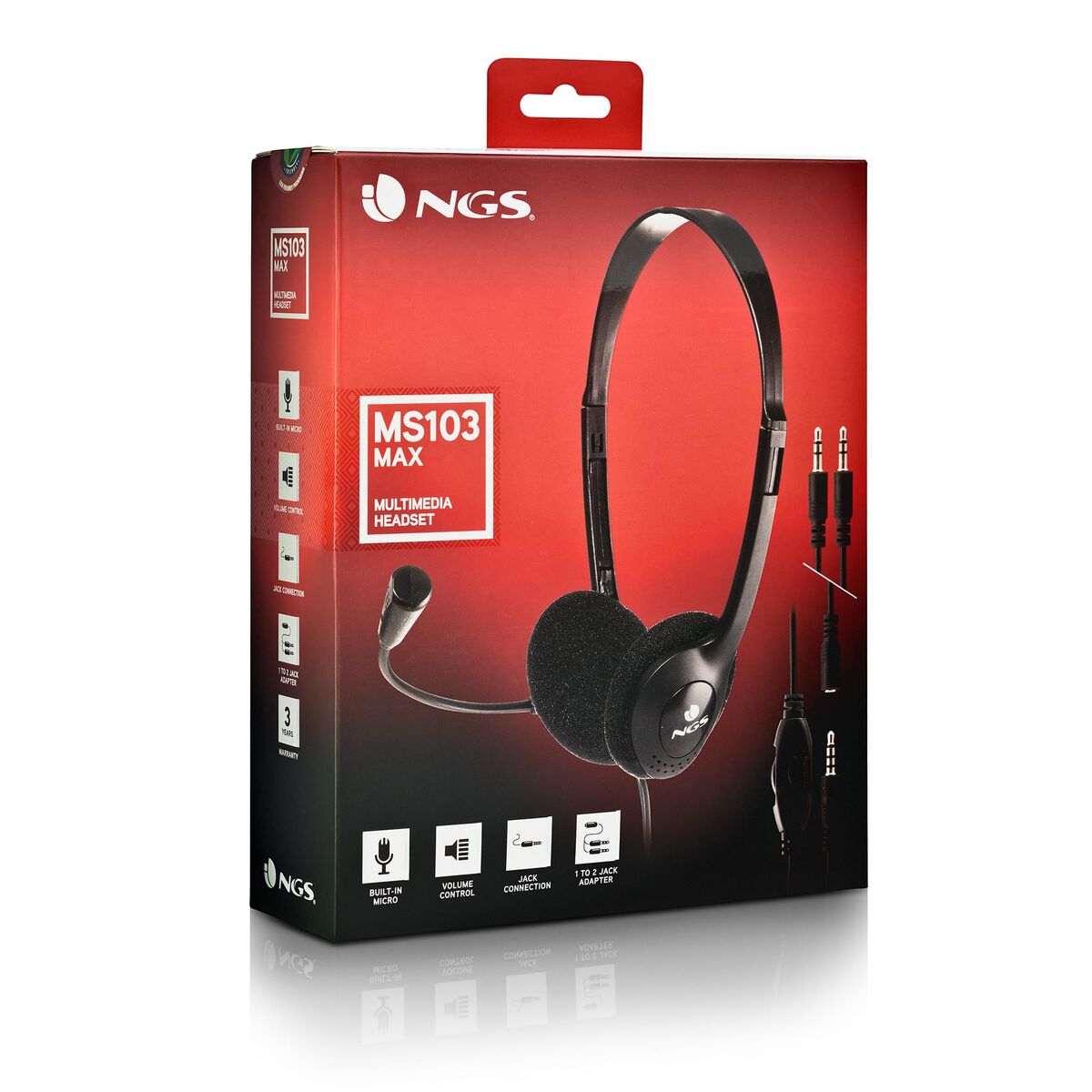 Picture of Headphones with Microphone NGS MS103MAX Black