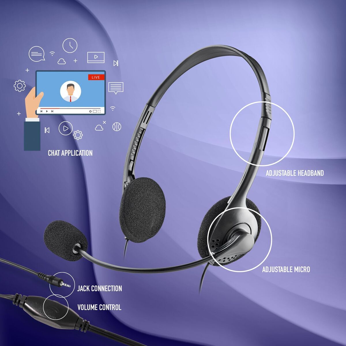 Picture of Headphones with Microphone NGS MS103MAX Black