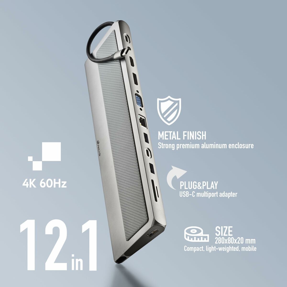 Picture of Dockstation NGS WONDERDOCK12PRO Grey Silver