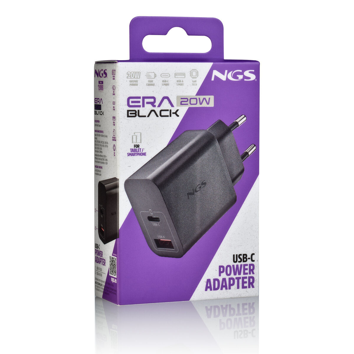 Picture of Laptop Charger NGS ERA20WBLACK 20 W Black
