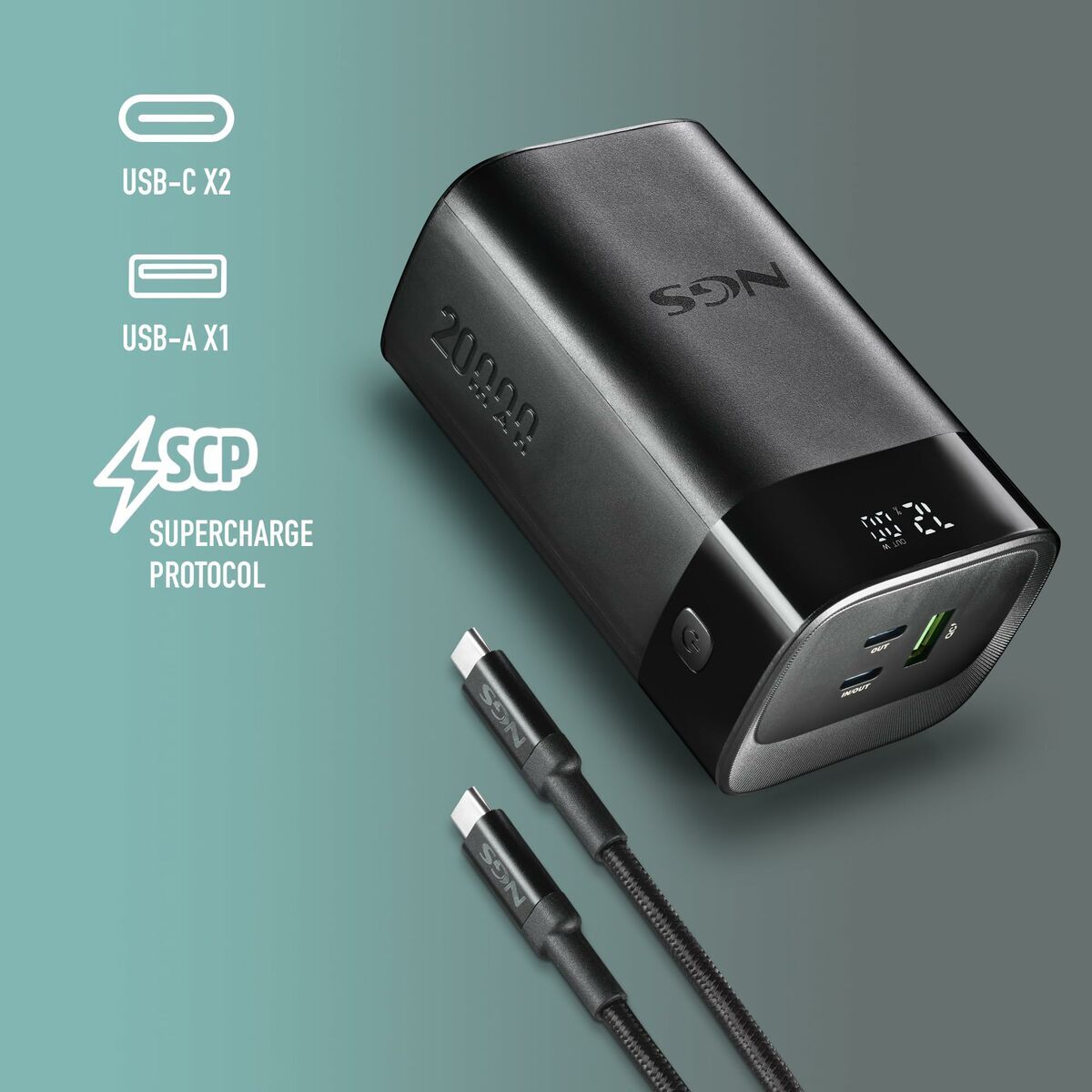 Powerbank NGS NGS TWIX20 Black 20000 mAh