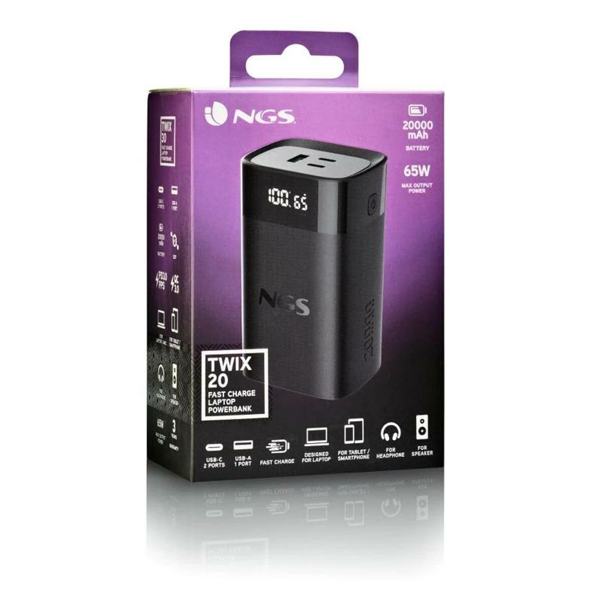 Bild von Powerbank NGS NGS TWIX20 Black 20000 mAh