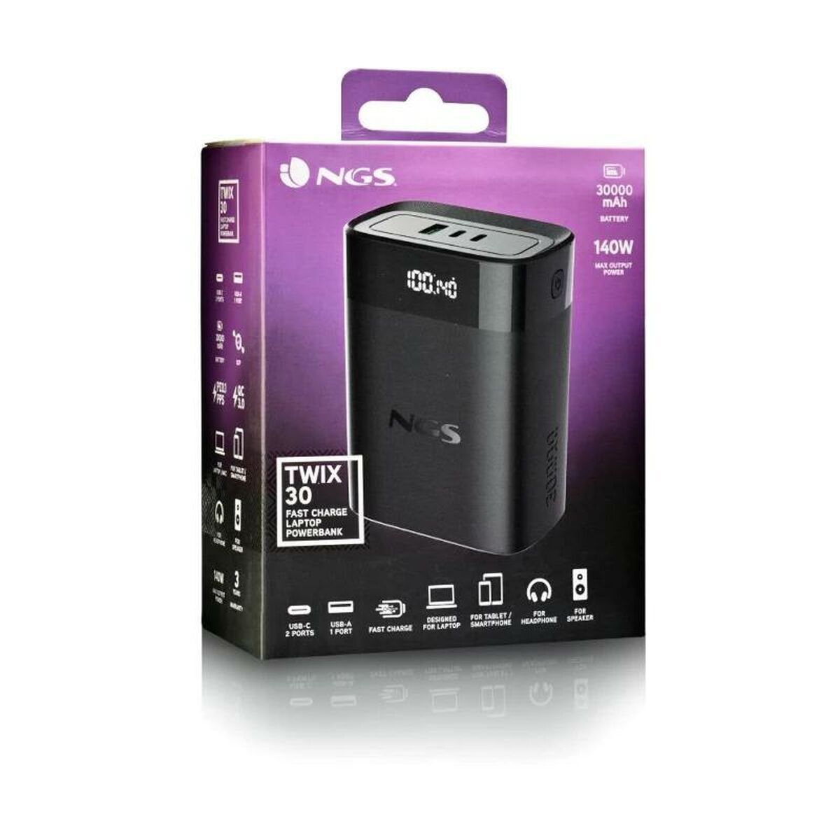 Bild von Powerbank NGS TWIX30 Black 30000 mAh