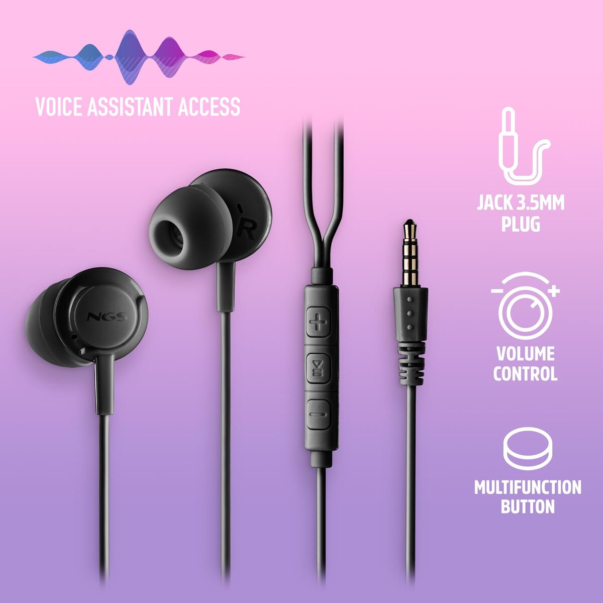 Picture of Headphones NGS CROSSDRIFTBLACK Black