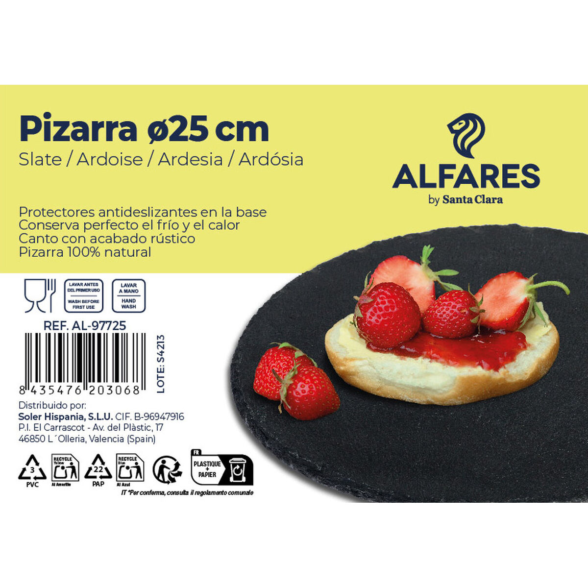 Flat plate Santa Clara Alfares Board (Ø 25 cm)