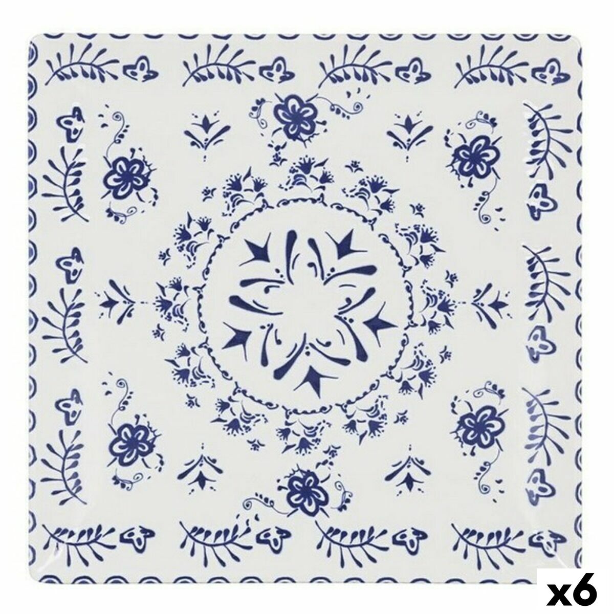 Assiette plate La Mediterránea Blur Porcelaine 24 x 24 x 2 cm (6 Unités) (24 x 24 x 2 cm)