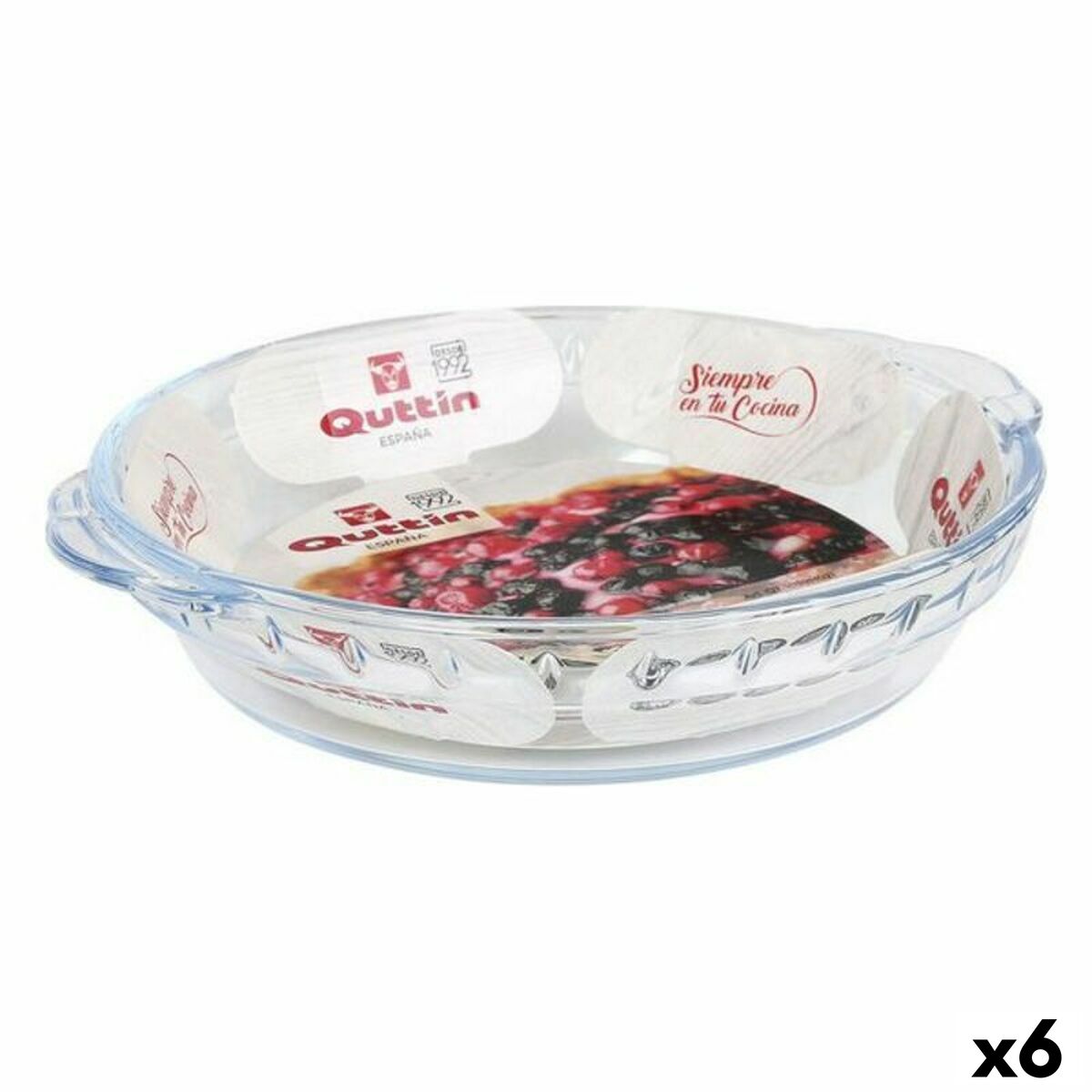 Plat à Gratin Quttin VEN8435476251533 verre 20,2 x 17,8 x 3,8 cm (6 Unités) (750 cc)
