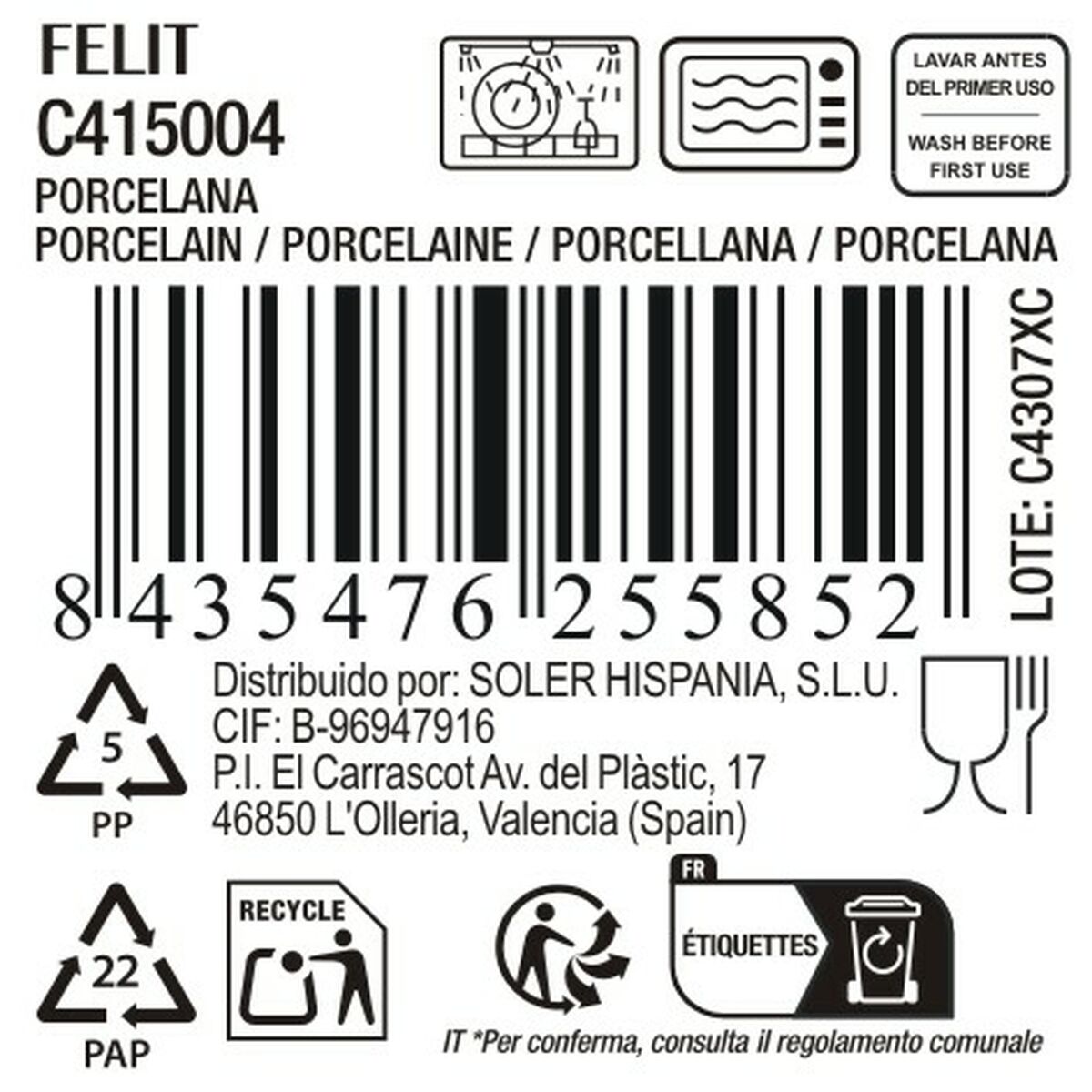 Flat plate La Mediterránea Felit (Ø  27 cm)