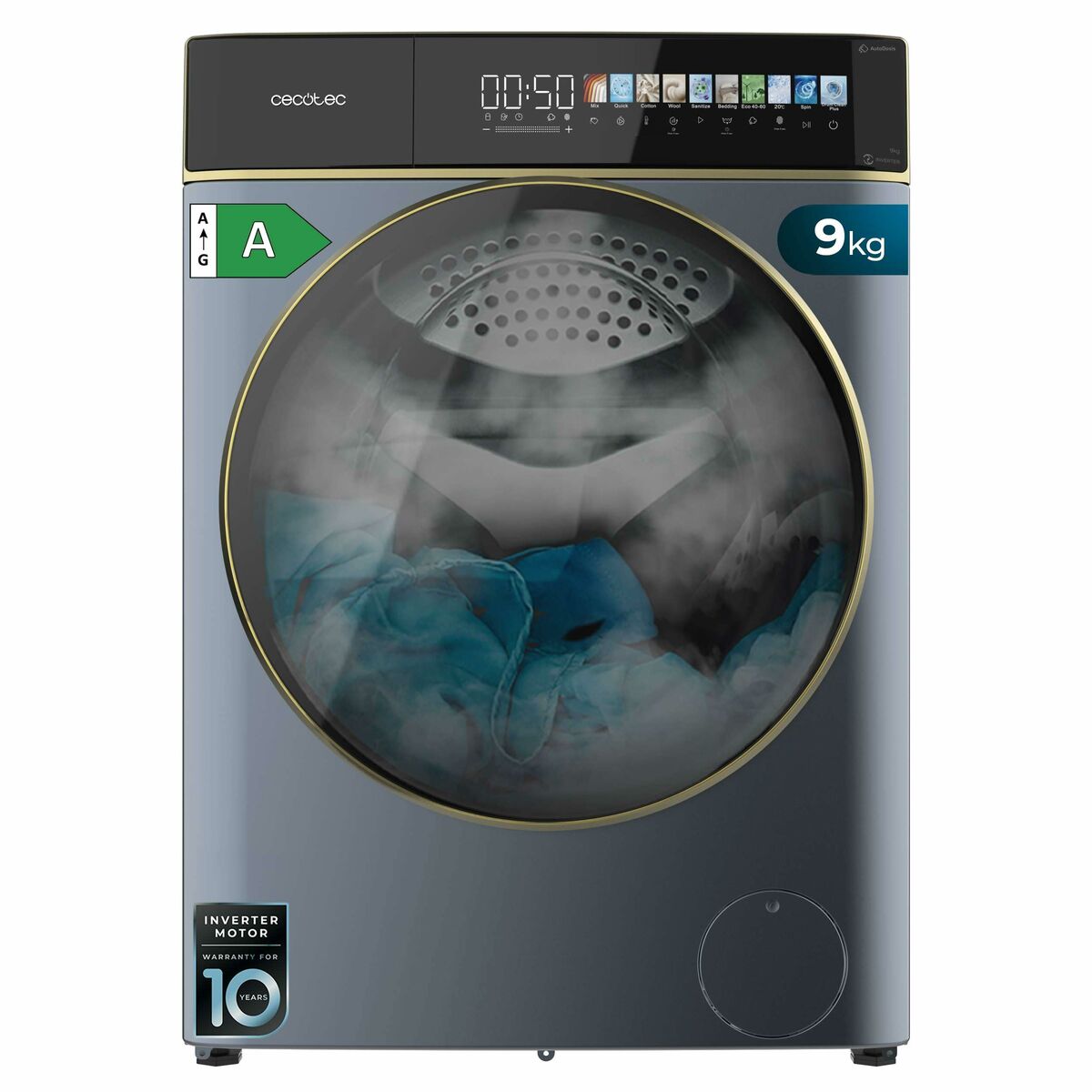 Lavadora Cecotec DressCode 9900 Autodose Inverter FullColor 1400 rpm 9 kg
