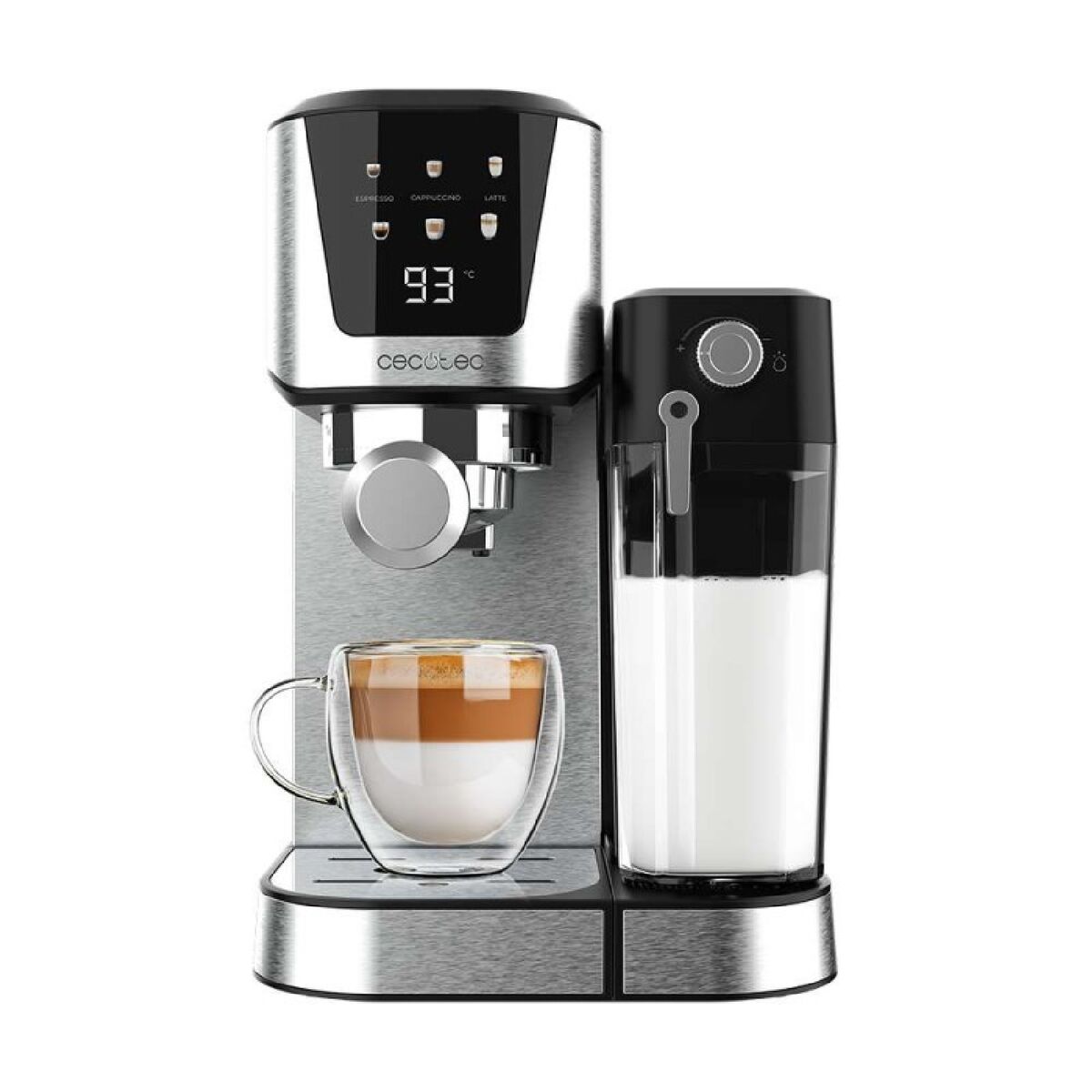 Cecotec Cafetera Express semiautomática Power Espresso 20 Cream 20 bar 1350 W negra
