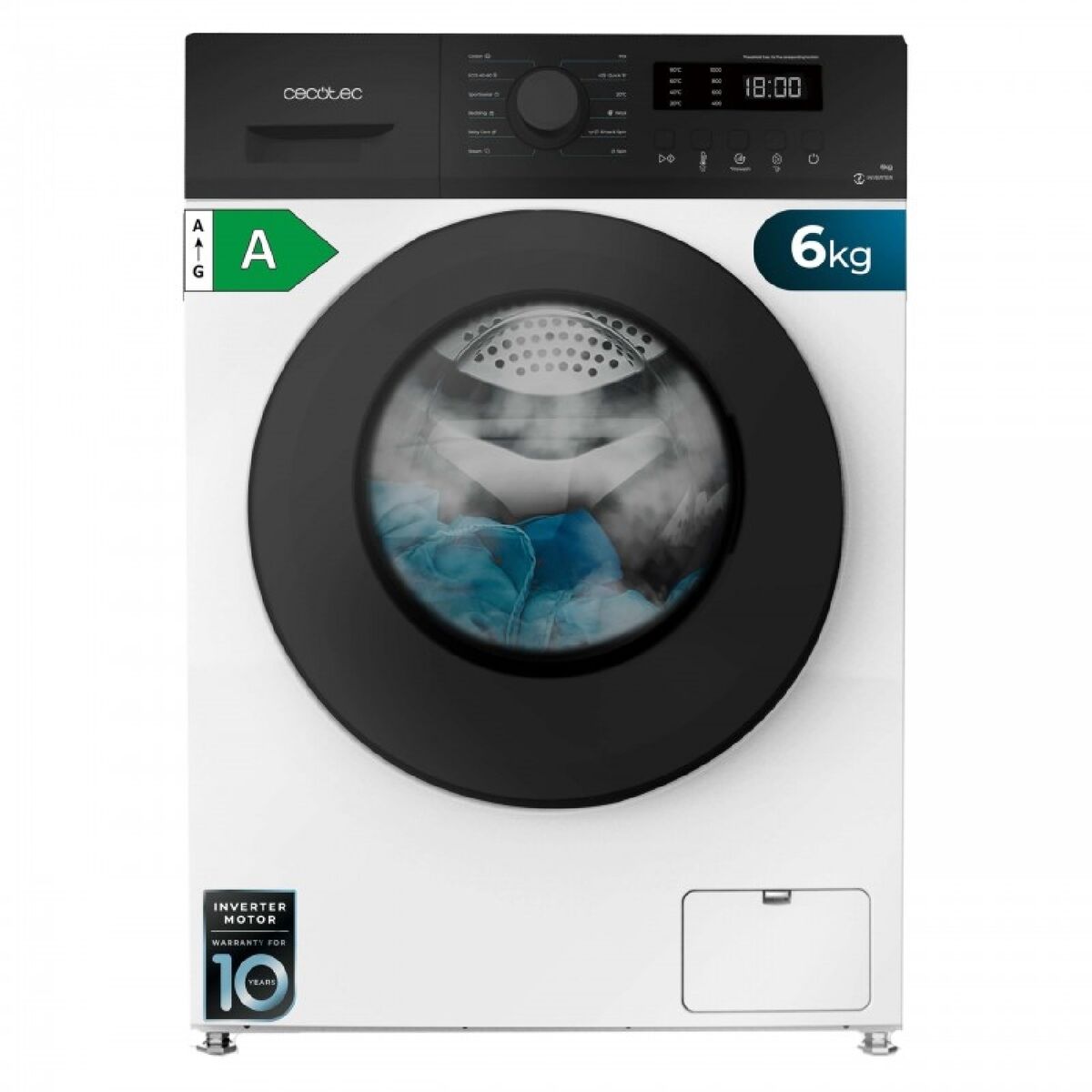 Lavadora Cecotec Bolero DressCode 6150 Inverter A 1000 rpm