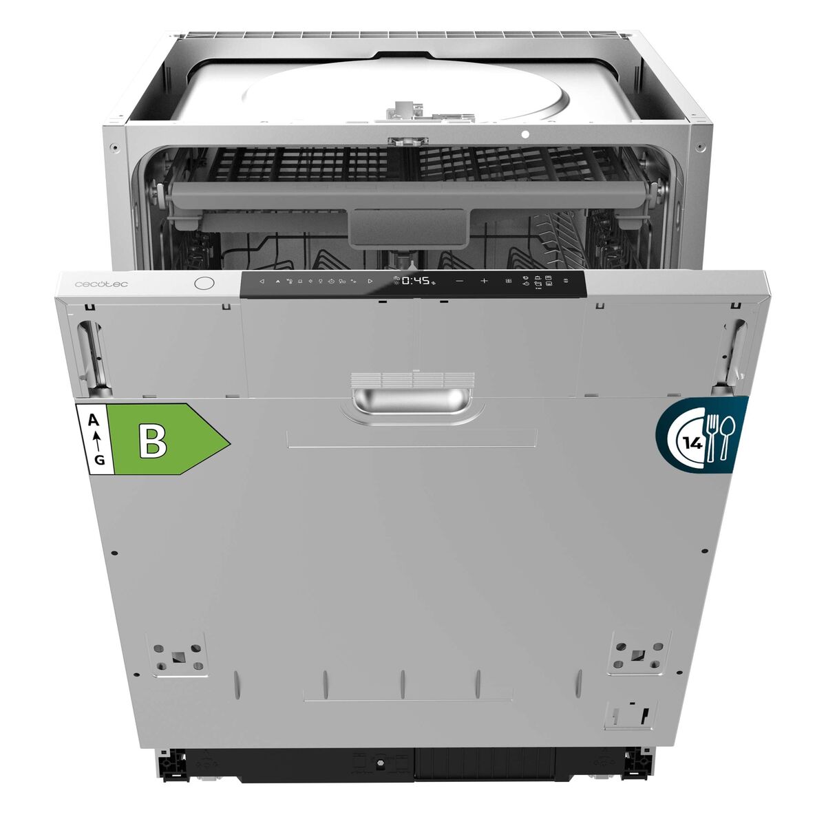 Cecotec Lavavajillas Integrable Aguazero 8001 Full BI B 14 Cubiertos Blanco 60 cm