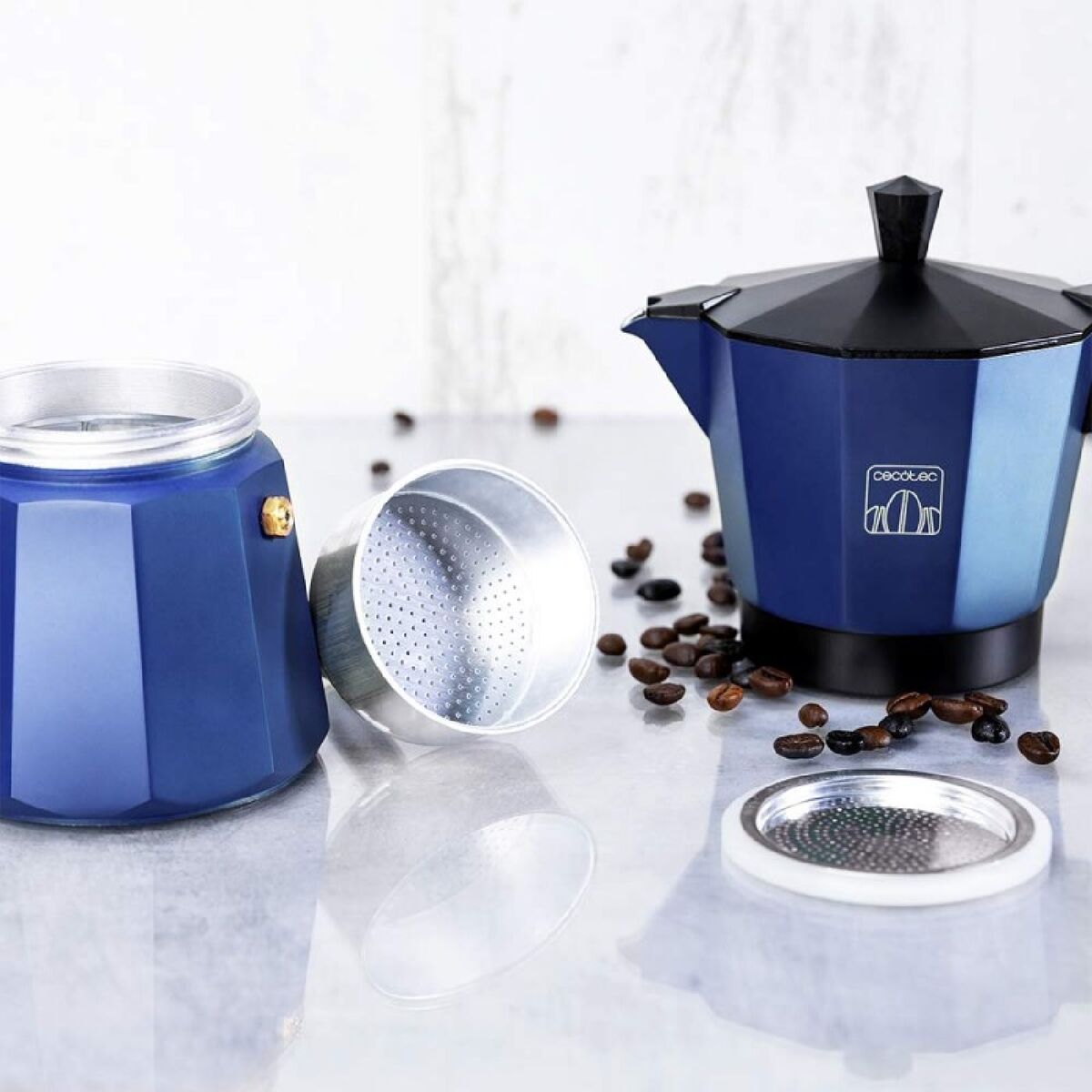 Italienische Kaffeemaschine Cecotec Mokclassic 900 Blau 9 Tassen (Restauriert A) - Thumbnail 3