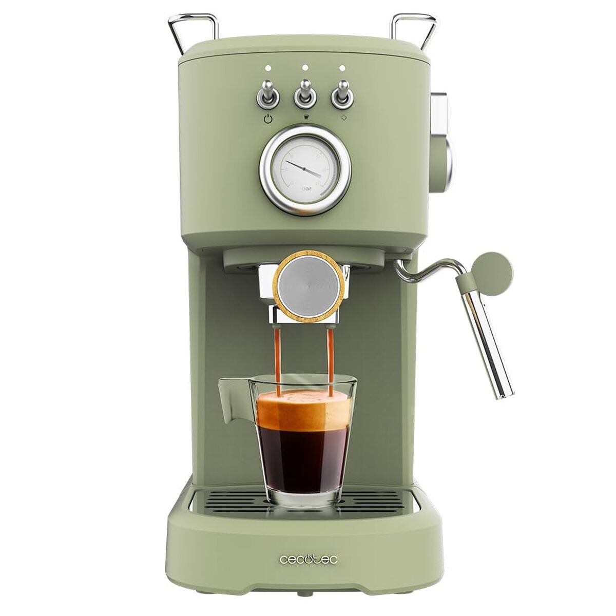Cafetera Express Cecotec Power Espresso 20 Retro 1,25 L Verde Acero Inoxidable