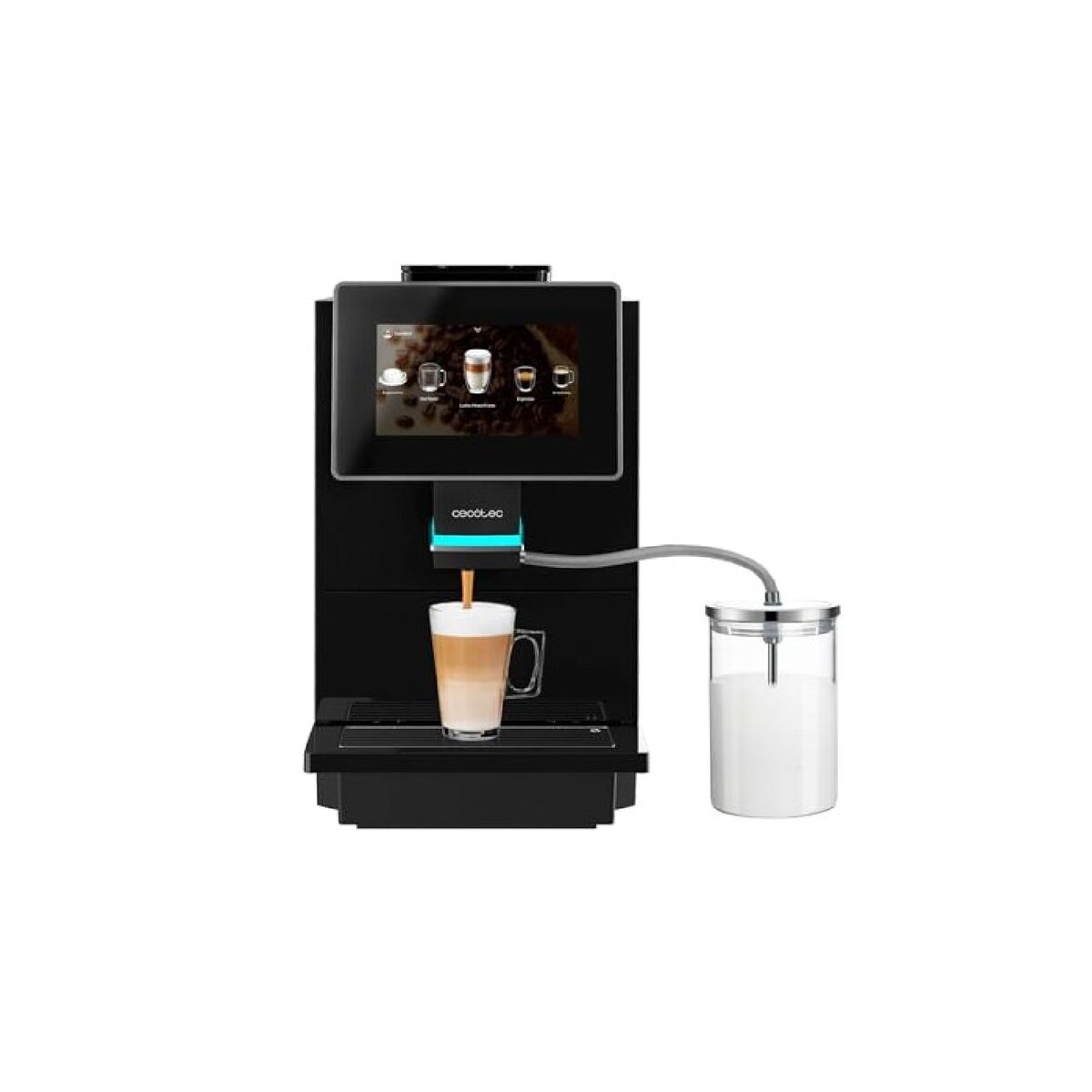 Cecotec Cafetera Superautomática Cremmaet Touch OCS 1500W 19 bares, molinillo y depósito leche