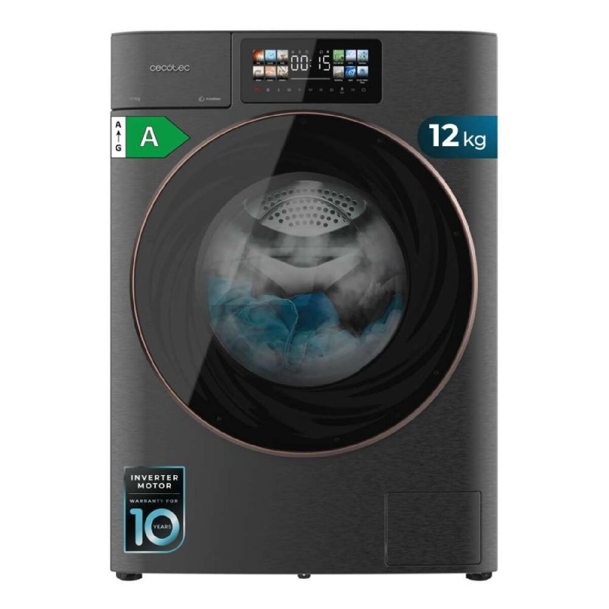 Lavadora Cecotec Bolero DressCode 10950 Autodose Inverter 3D Steel A 1400 rpm 10 kg