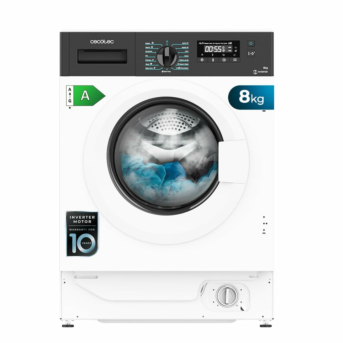 Lavadora Cecotec Bolero DressCode 840 BI Inverter 1400 rpm 8 kg