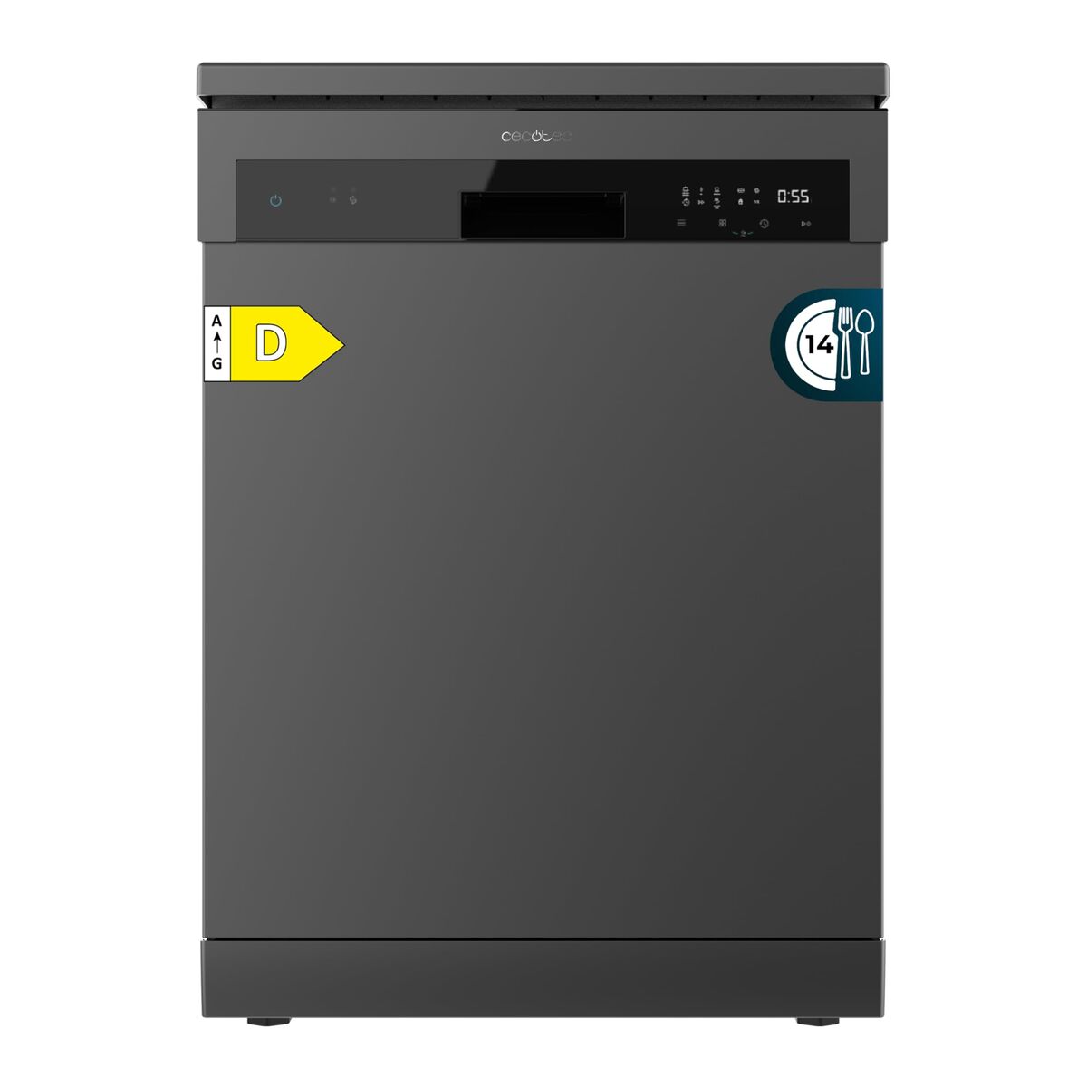 Cecotec Lavavajillas Bolero Aguazero 6200 Dark 14 cubiertos 6 programas D gris oscuro