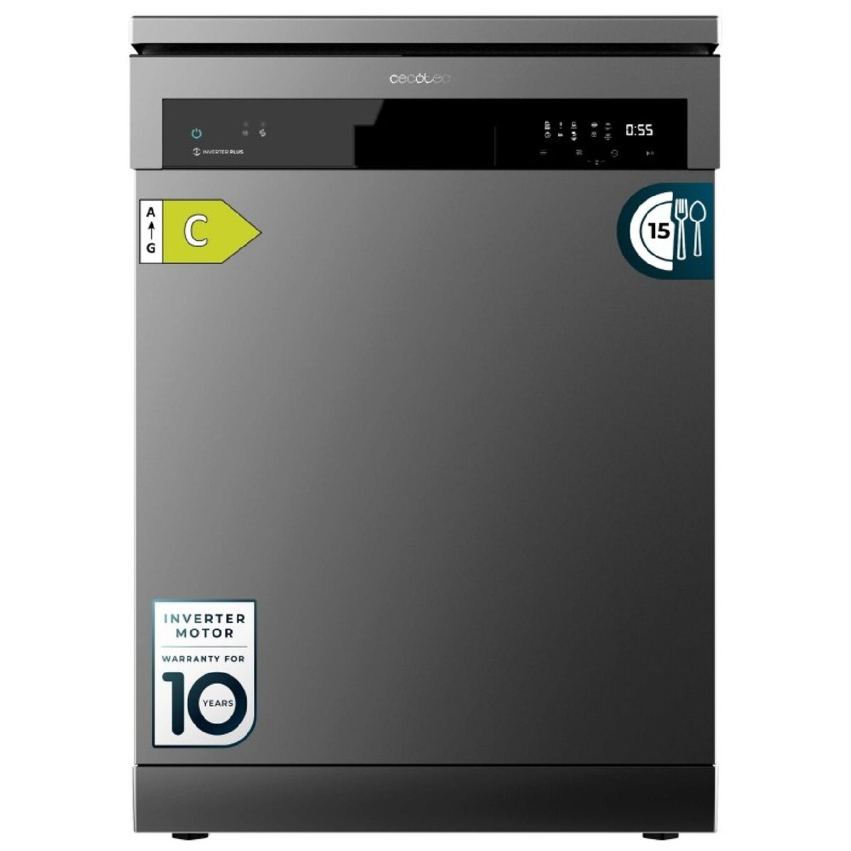 Cecotec Lavavajillas Bolero Aguazero 6500 15 cubiertos 6 programas Clase C Antracita