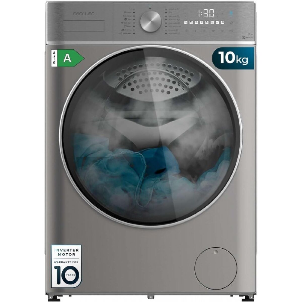 Lavadora Cecotec Bolero DressCode 10800 Inverter Steel 1400 rpm 10 kg