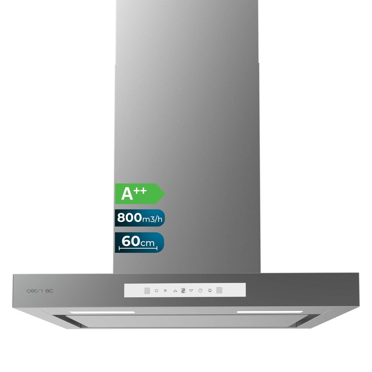 Cecotec Campana Convencional Bolero Flux TT 608000 Slim Glass 60 cm Blanca A++