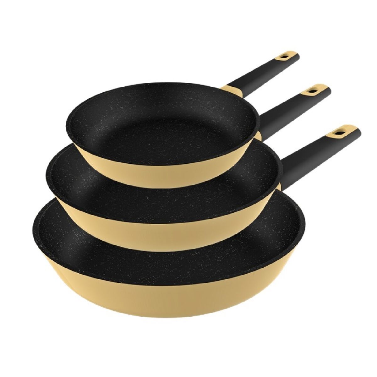 Set de Sartenes Cecotec Polka Experience 20-24-28 Bucket Set Vulcano Amarillo Aluminio 3 Piezas