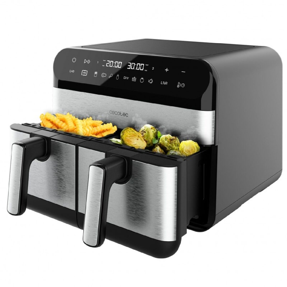 Freidora de Aire Cecotec Cecofry Advance 9000 Inox 2800 W 9 L 2 x 4,5 L