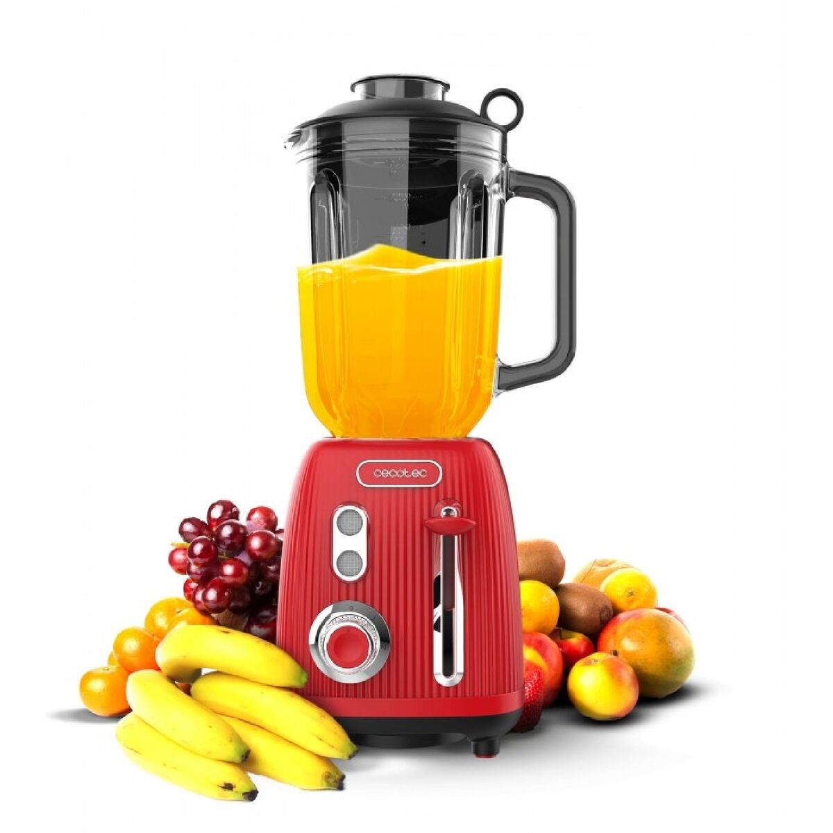 Batidora de Vaso Cecotec Power Black Titanium RetroRed Rojo