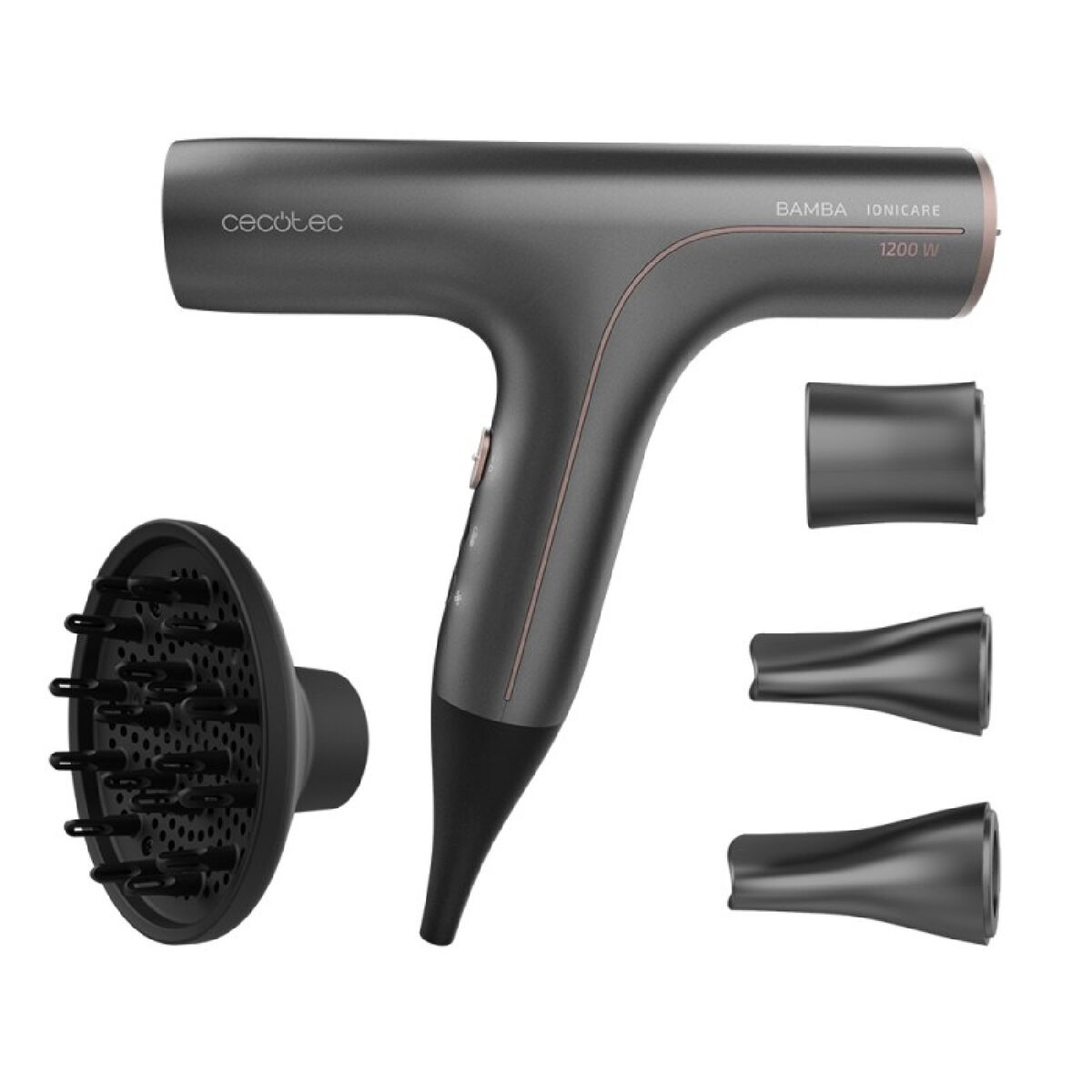 Microondas Cecotec Bamba IoniCare 6000 Rockstar Soft Pro 1200 W Negro Gris