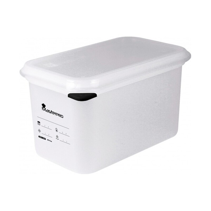 Hermetic Lunch Box Masterpro White Transparent Plastic (4,3 L)