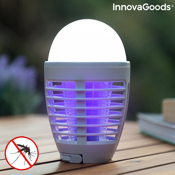 2-in-1 Rechargeable Mosquito Repellent Lamp with LED Kl Bulb InnovaGoods