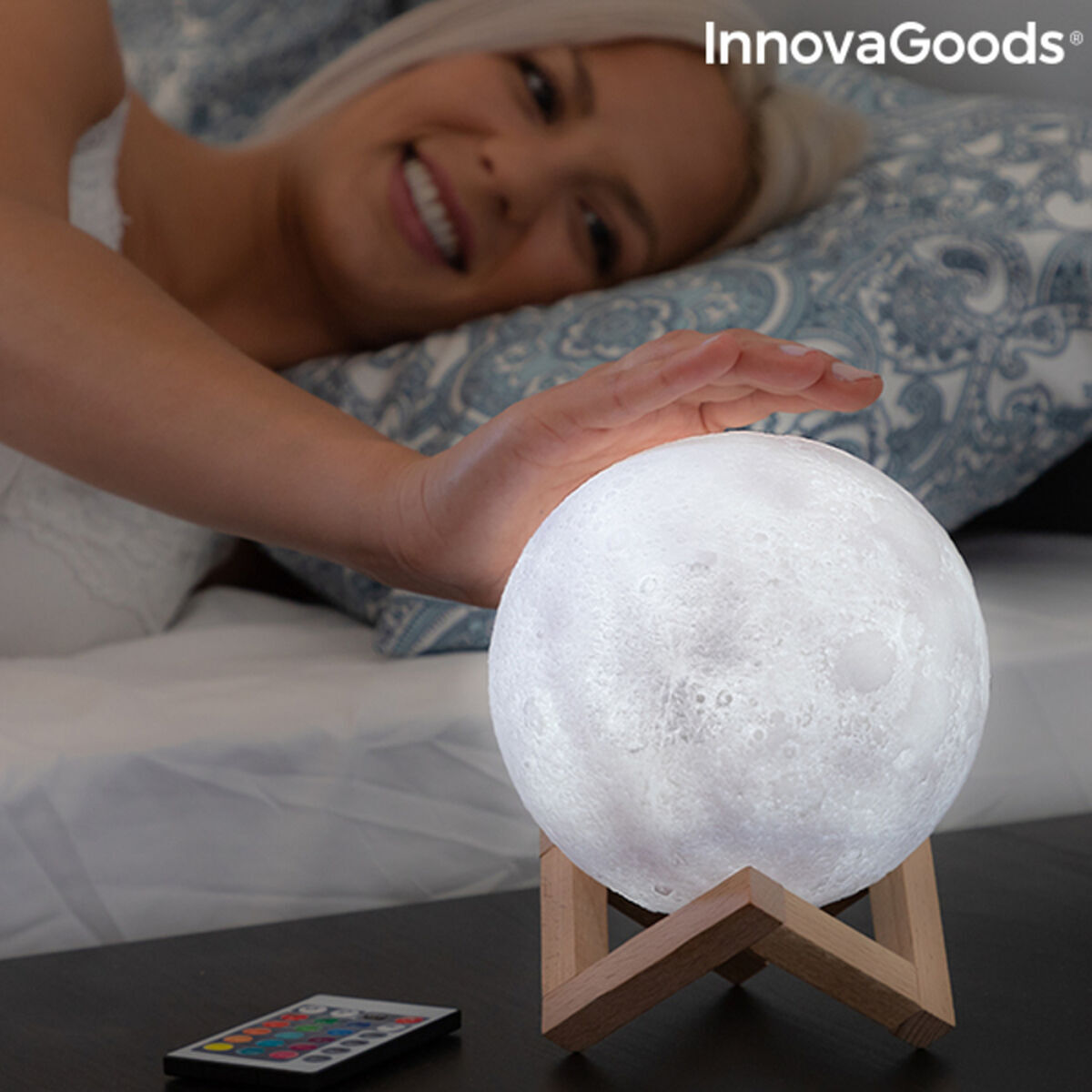 Wiederaufladbare LED Lampe Mond InnovaGoods Moondy Weiß 1,5 W 3,7 V (1 Stück) (Restauriert B) - Thumbnail 7