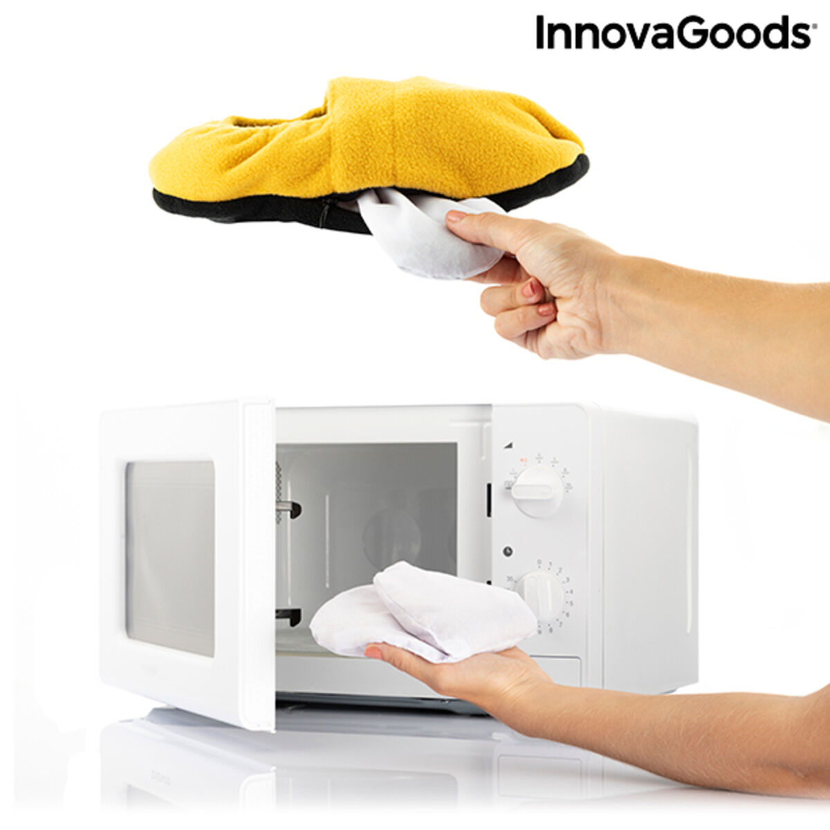 Pantofole Riscaldabili in Microonde InnovaGoods Senape