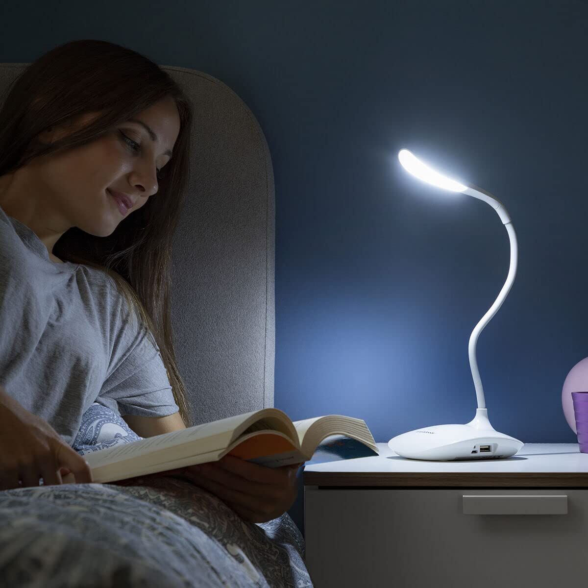 Wiederaufladbare Touch-LED-Tischlampe InnovaGoods Lum2Go Weiß 3,7 V (Restauriert B) - Thumbnail 4