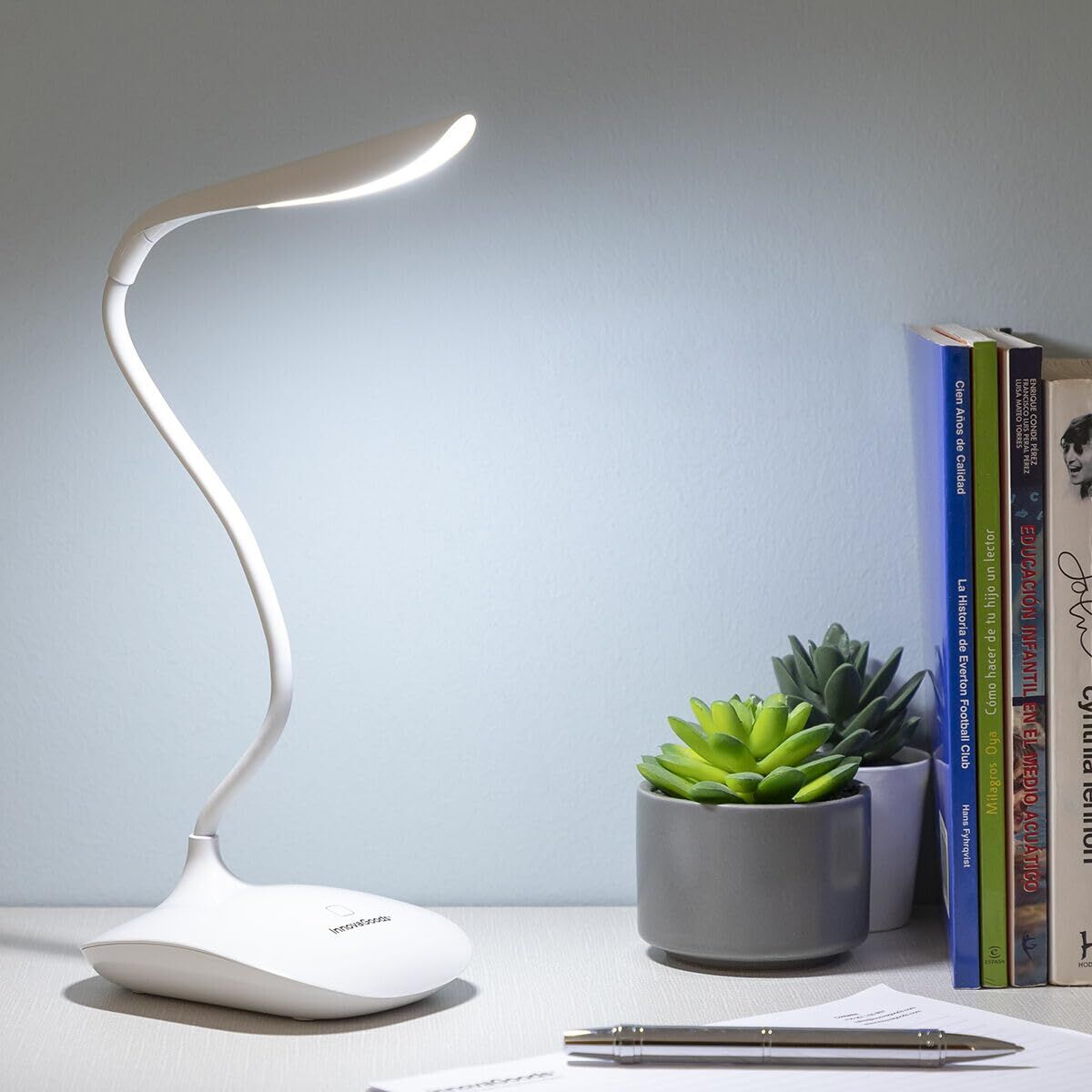 Wiederaufladbare Touch-LED-Tischlampe InnovaGoods Lum2Go Weiß 3,7 V (Restauriert B) - Thumbnail 2