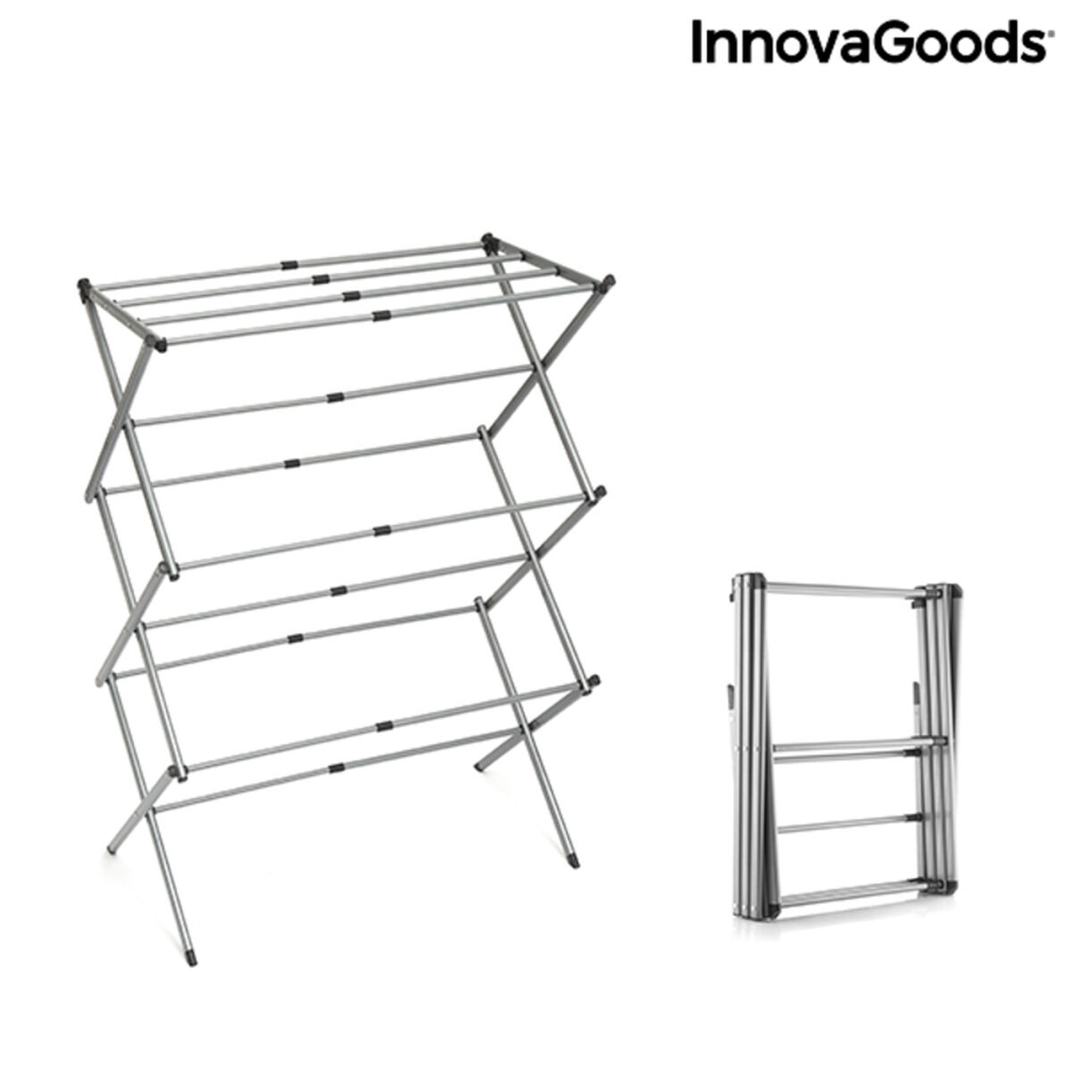 Inklapbare en uitschuifbare kledingdroger met 3 niveaus Cloxy InnovaGoods .. Ijzer (Refurbished A)