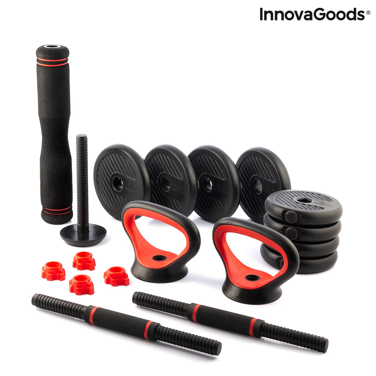 6 in 1 Verstellbarer Hantelsatz mit Trainingsanleitung Sixfit InnovaGoods   Eisen (Restauriert B) - Thumbnail 3