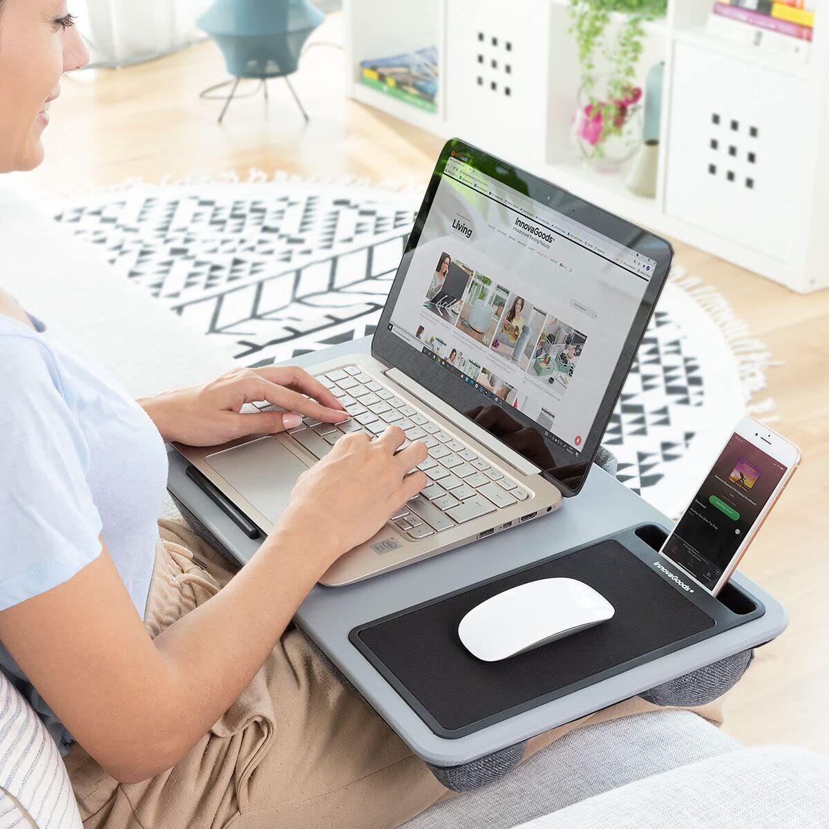 Laptop-Tisch mit XL-Kissen Iceberg DESKION (Restauriert B) — Bild 1
