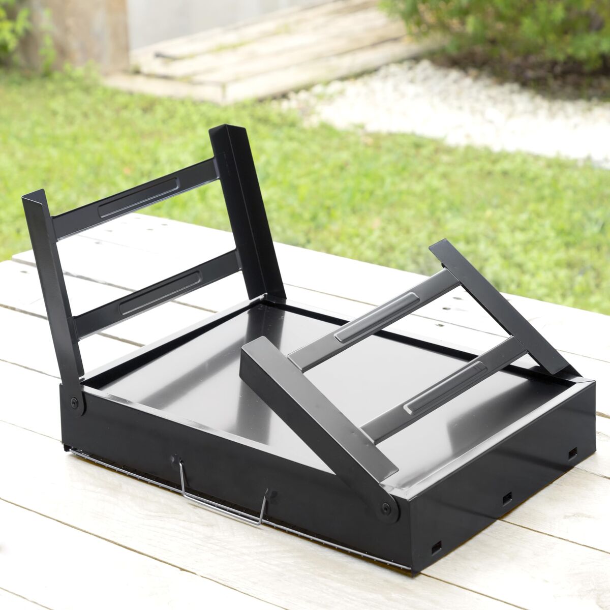 Klappbarer tragbarer Grill für die Verwendung mit Holzkohle InnovaGoods V0103439 Schwarz (Restauriert A) - Thumbnail 4
