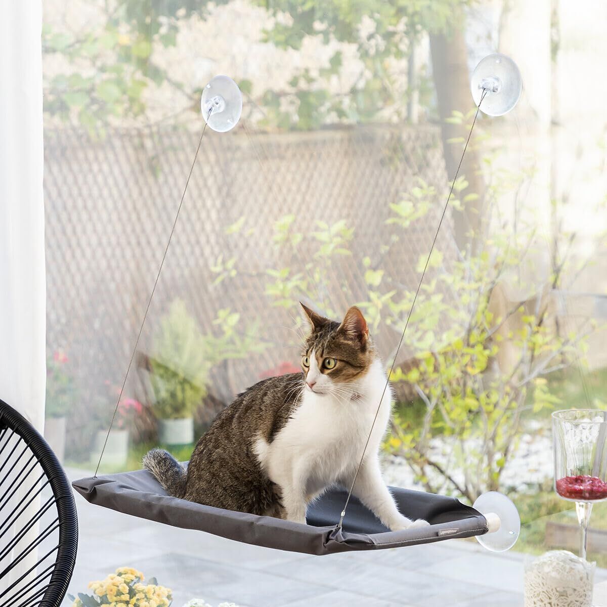 Hängematte für Katzen Catlax InnovaGoods V0103474 Weiß Grau (Restauriert A) - Thumbnail 8