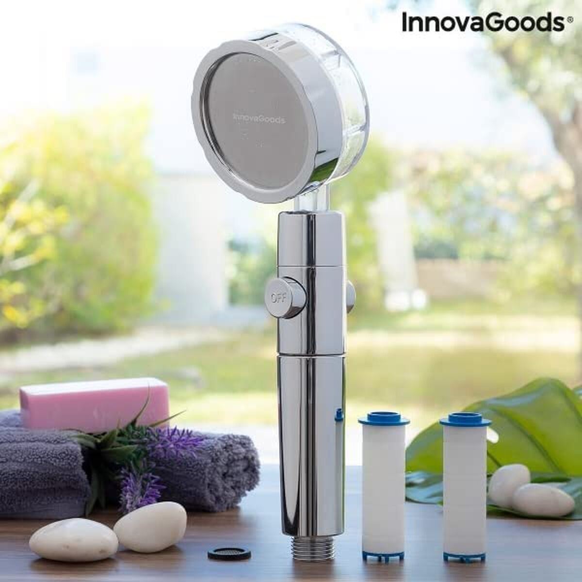 Öko-Dusche mit Druckpropeller und Reinigungsfilter Heliwer InnovaGoods Edelstahl (Restauriert A) - Thumbnail 3
